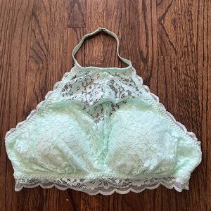 Hollister Mint Green Lace Halter Bralette